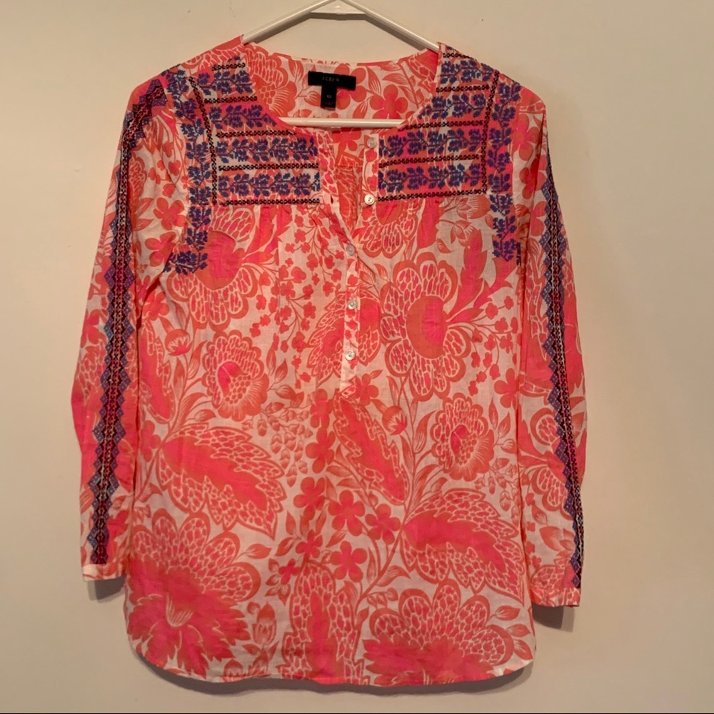 JCrew Embroidered Top